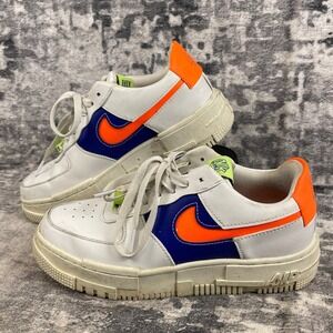 Nike Air Force 1 Pixel Womens Size 7.5 White Royal Blue Orange Glitch Sneaker